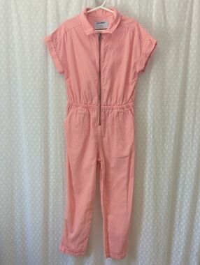 Old Navy Girls Coveralls Short sleeve One Piece Half Zip Pink Size S (6-7)